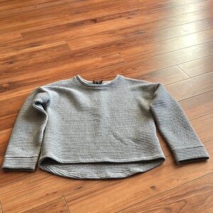 Girls Dex Gray Striped Long Sleeve Top